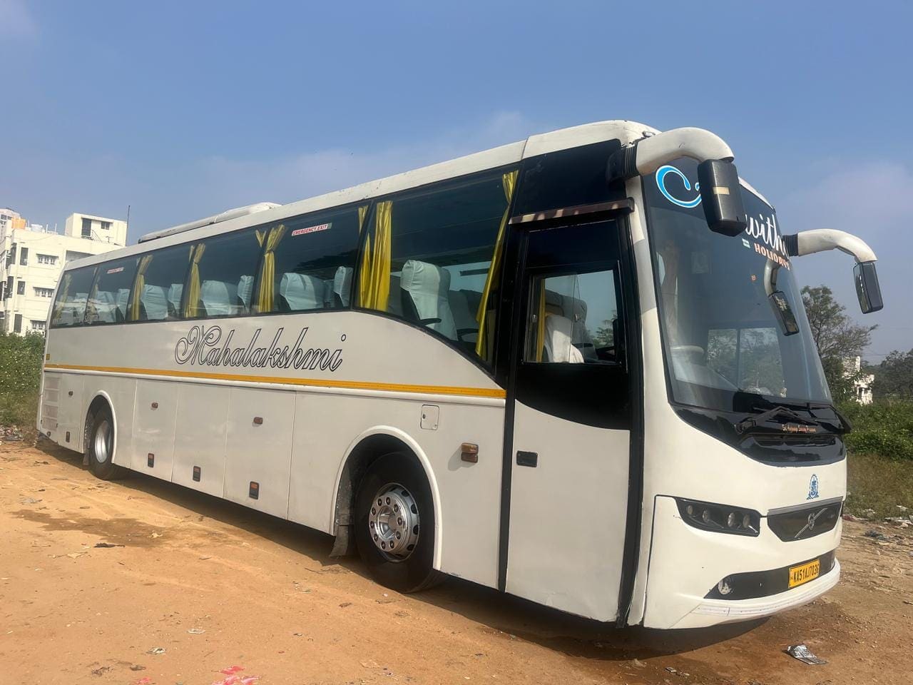 Tour coach exterior prepared for a large group trip