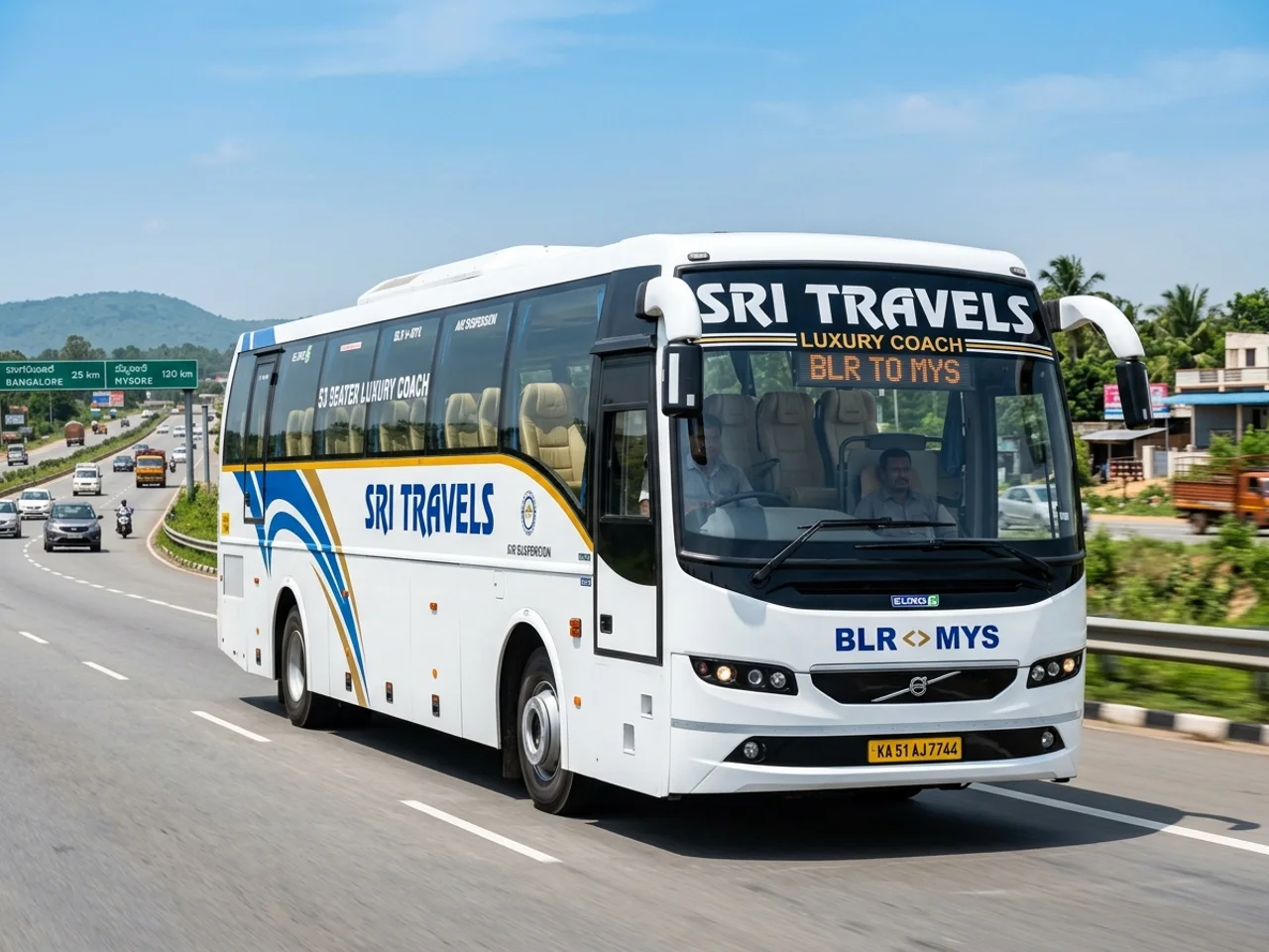 50 Seater Tourist Bus rental in Bangalore — 50 seater
